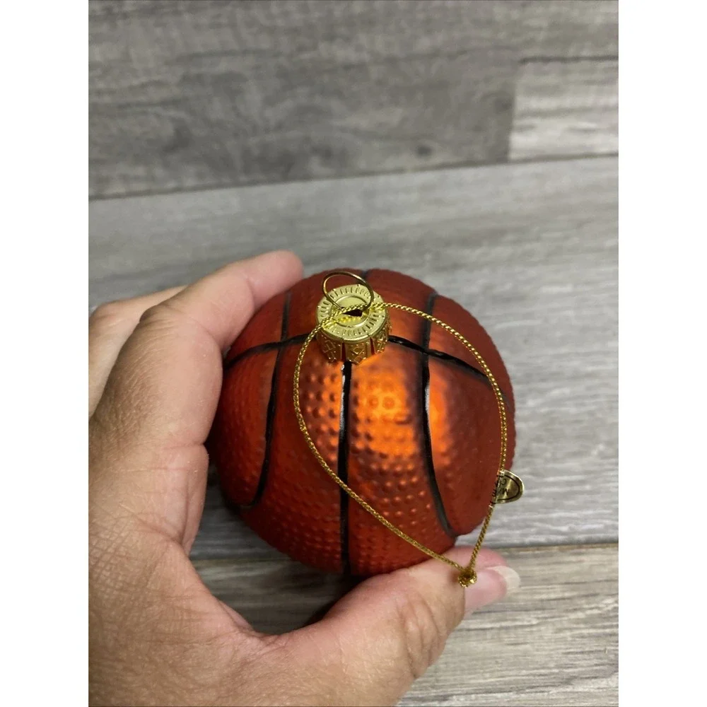 Christmas Glass Blown‎ Basketball Ornament 3